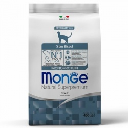 Monge Cat Monoprotein Sterilised Trout корм для стерилизованных кошек с форелью