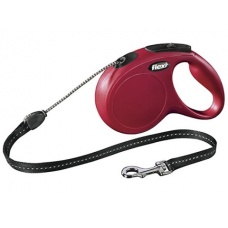 FLEXI New Classic S Cord 5 m Поводок-рулетка, тросс, красный, до 12кг