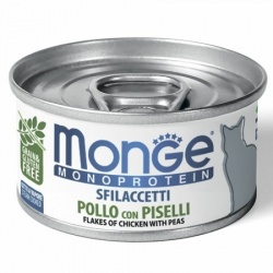 Monge Cat Monoprotein мясные хлопья для кошек из курицы с горошком 80г