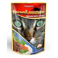 "Ночной Охотник" для кошек 100г желе Говядина паучи