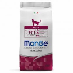 Monge Cat Indoor корм для домашних кошек 1,5 кг + В ПОДАРОК беззерновой корм из трески для взрослых кошек 1,5 кг