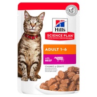 Влажный корм Hill's Science Plan для взрослых кошек, пауч с говядиной, 85 г